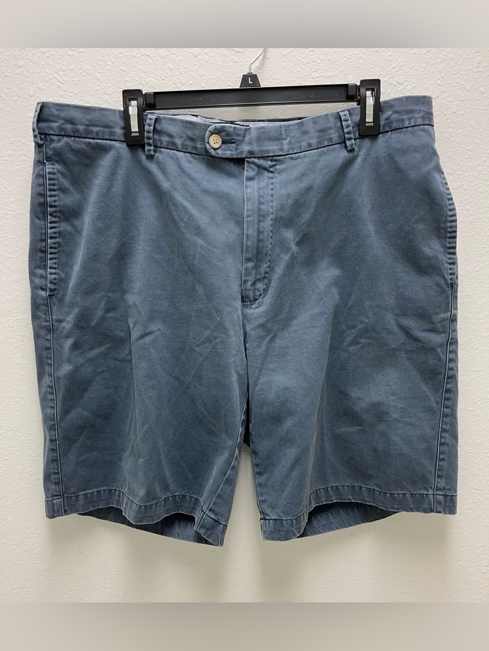 Peter Millar Men's Blue Chino Shorts 100% Cotton Flat Front Casual Solid Size 38